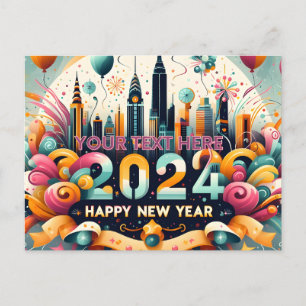 Joyeuse carte cadeau du Nouvel An 2024 pour elle