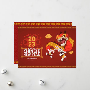 Joyeuse carte chinoise de lapins de la nouvelle an