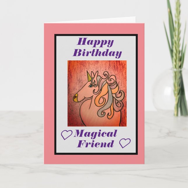 Joyeuse carte d'ami magique anniversaire (Devant)