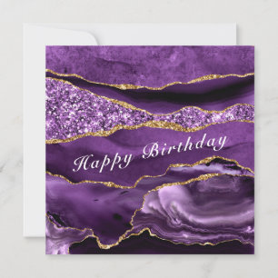 Joyeuse carte d'anniversaire Agate violet violet v
