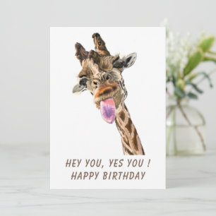 Joyeuse carte d'anniversaire avec amusante Giraffe