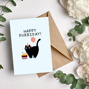 Joyeuse carte d'anniversaire de chat du jour du jo