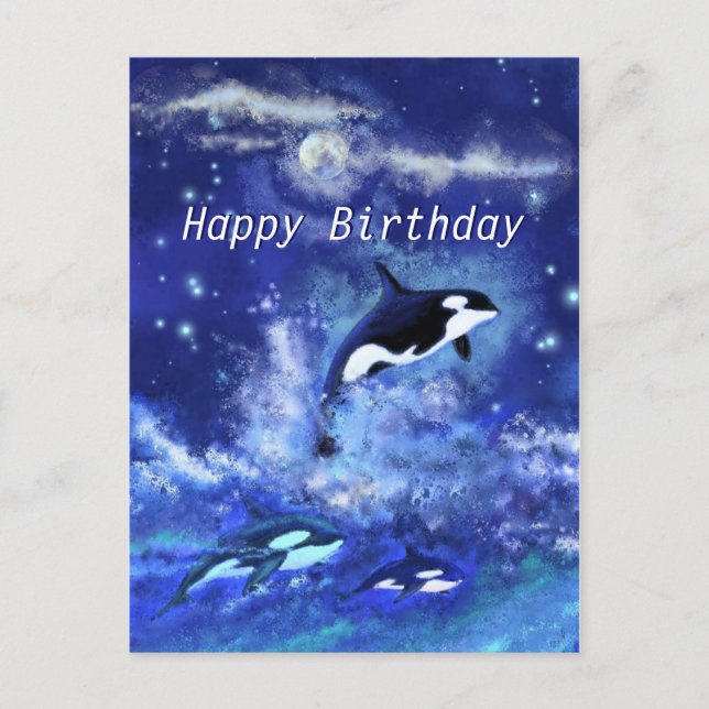 Joyeuse carte d'anniversaire des baleines tueuses  (Devant)