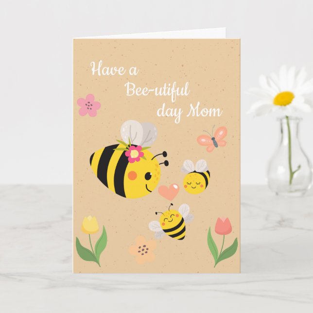 Joyeuse carte d'anniversaire pour les abeilles (Petite plante)