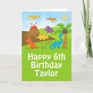 Joyeuse carte d'anniversaire pour les Dinosaures