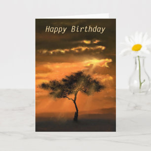 Joyeuse carte d'anniversaire Sunset Tree Sunbeams