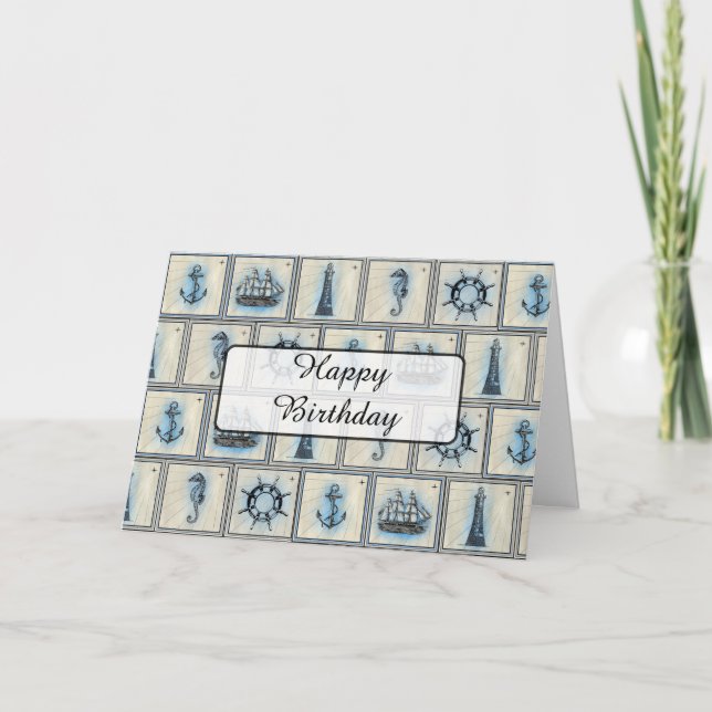 Joyeuse carte d'anniversaire Thème nautique (Devant)
