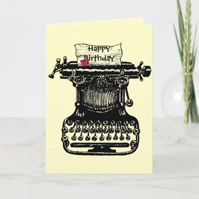 Joyeuse carte d'anniversaire vintage dessin machin (Devant)