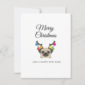 Joyeuse carte de carlin de Noël