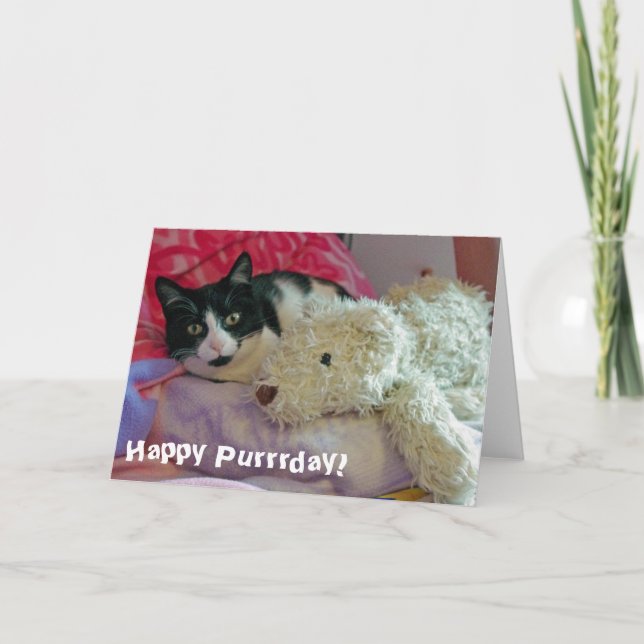 Joyeuse carte de chat du jour de la journée (Devant)