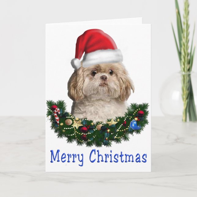 Joyeuse carte de chien de Noël (Devant)