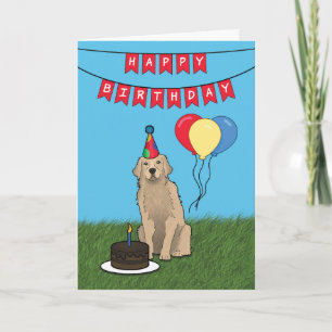 Joyeuse carte de chien d'essayeur d'or d'anniversa