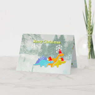 Joyeuse carte de dinosaures de Noël