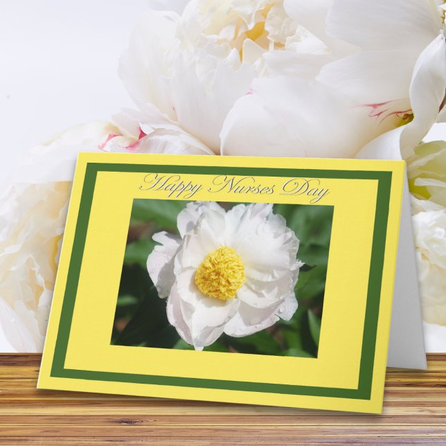 Joyeuse carte de fleurs de pivoines blanches de la (Créateur téléchargé)
