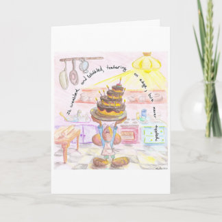 Joyeuse carte de gâteau de la souris d'anniversair