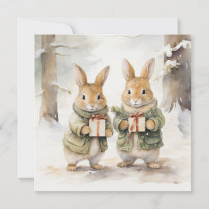 Joyeuse carte de lapin de Noël