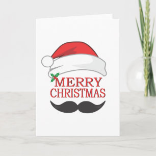 Joyeuse carte de moustache de Noël