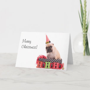 Joyeuse carte de Noël avec Bulldog français
