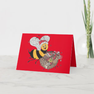 Joyeuse" carte de Noël de "abeille rouge
