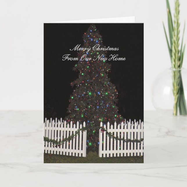 Joyeuse carte de Noël de New Home avec arbre (Devant)