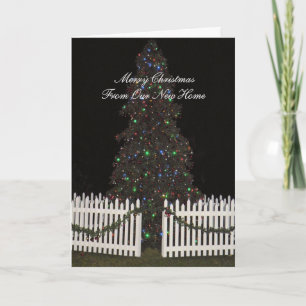 Joyeuse carte de Noël de New Home avec arbre