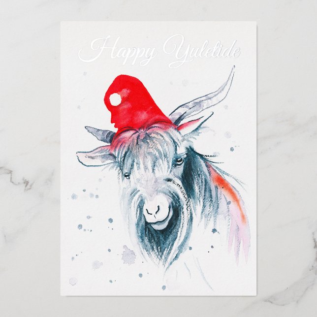 Joyeuse Carte de Noël de Noël de chèvre (Recto)