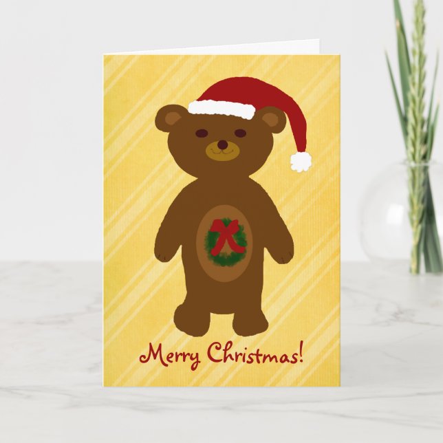 Joyeuse carte de Noël d'ours (Devant)
