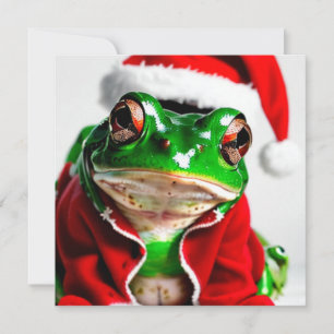 Joyeuse carte de Noël grenouille groggy