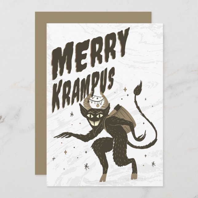 Joyeuse carte de Noël Krampus (Devant / Derrière)
