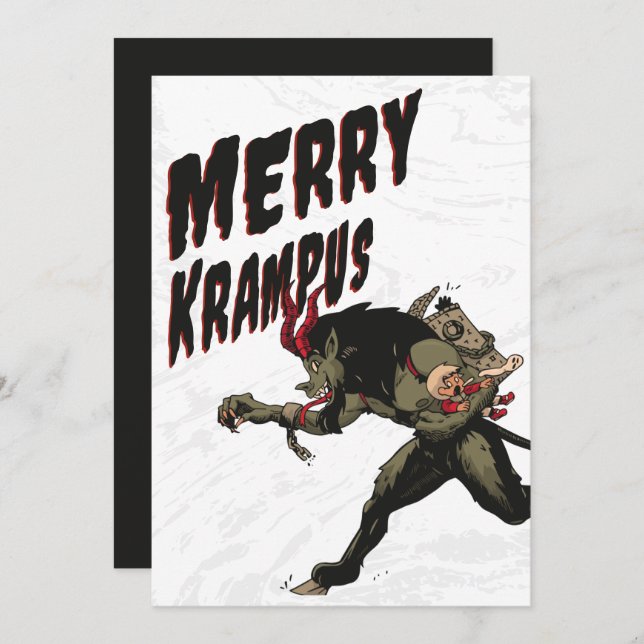 Joyeuse carte de Noël Krampus (Devant / Derrière)