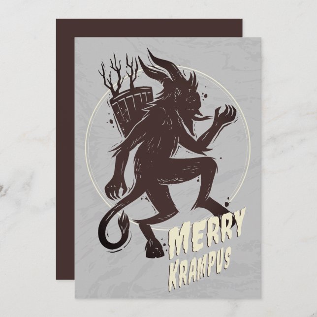 Joyeuse carte de Noël Krampus (Devant / Derrière)