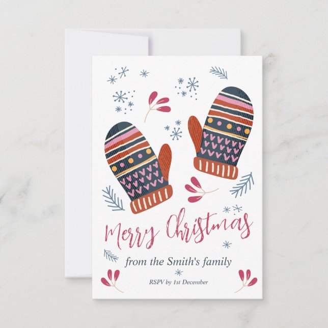 Joyeuse carte de Noël mignonne et confortable pers (Devant)