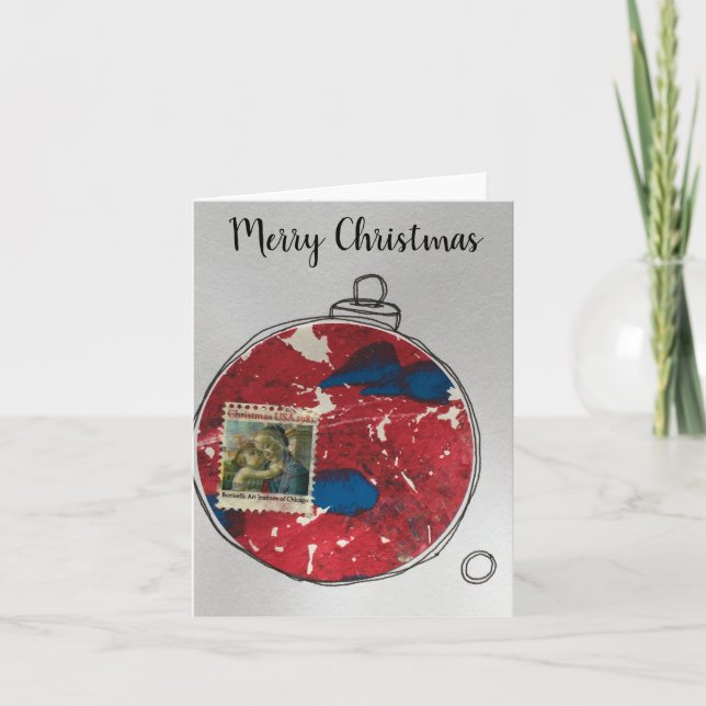 Joyeuse carte de Noël - ornement dessiné à la main (Devant)