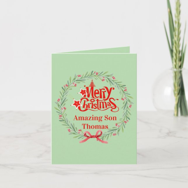 Joyeuse carte de Noël pour Fils (Devant)