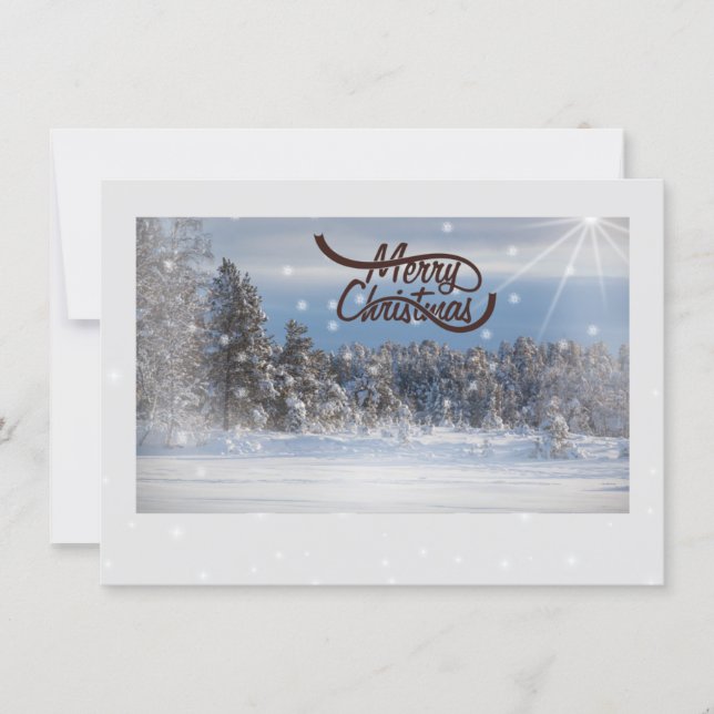 Joyeuse carte de Noël Scène d'hiver époustouflante (Devant)