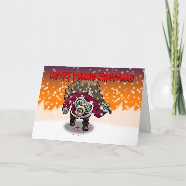 Joyeuse carte de Noël Zombie (Devant)