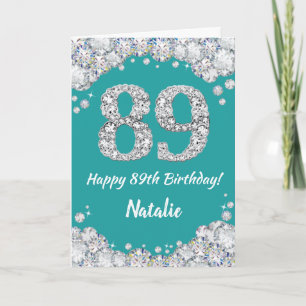 Joyeuse carte de Parties scintillant Turquoise et 