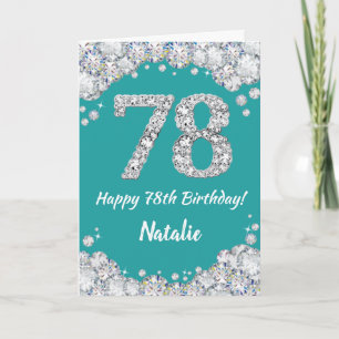 Joyeuse carte de Parties scintillant Turquoise et 