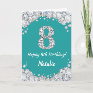 Joyeuse carte de Parties scintillant Turquoise et