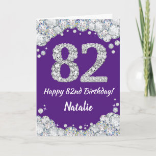 Joyeuse carte de Parties scintillant violet et arg