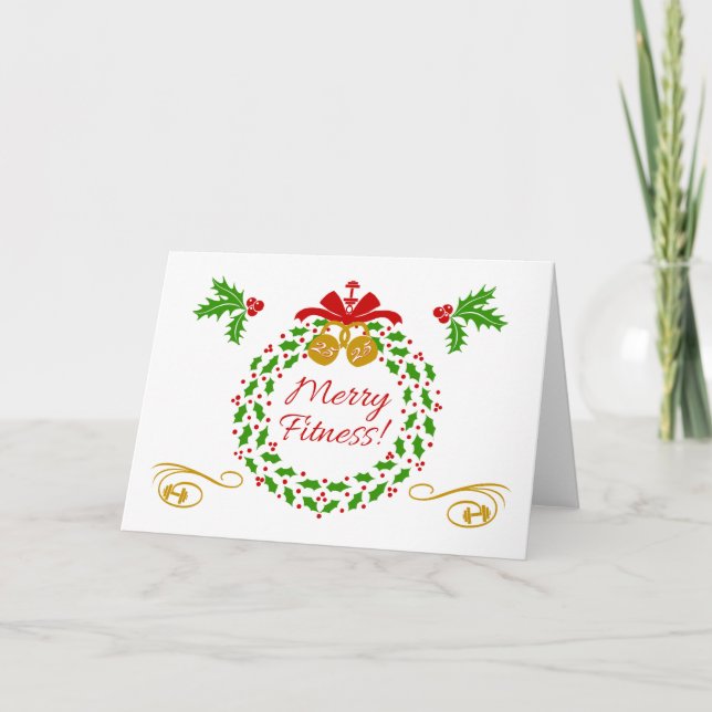 Joyeuse carte de vacances de blanc de guirlande de (Devant)