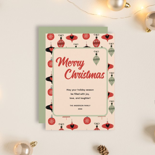 Joyeuse carte de vacances de Noël mi-siècle (Merry Christmas Mid Century Holiday Card)