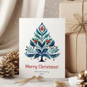 Joyeuse carte de vacances famille Noël