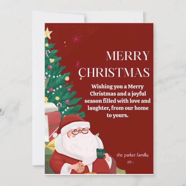 Joyeuse carte de vacances père Noël Christmas (Devant)