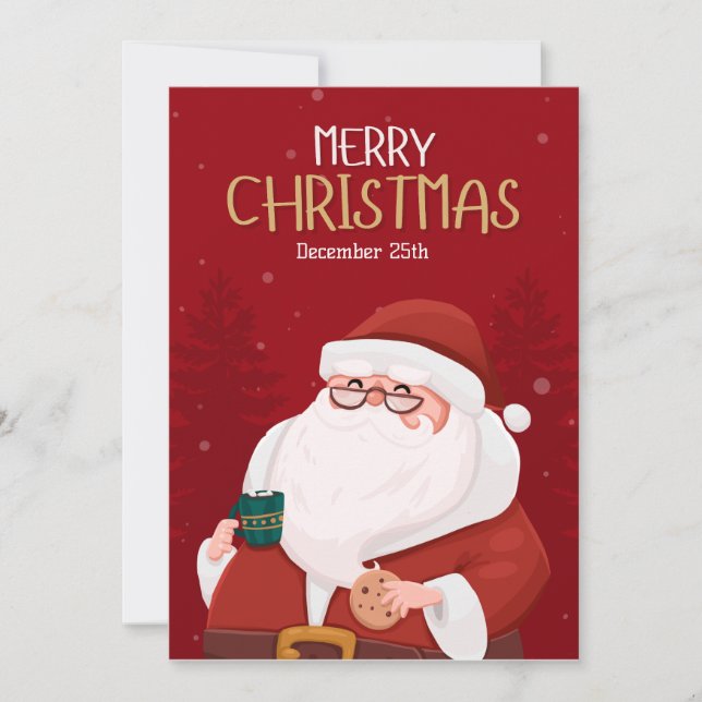 Joyeuse carte de vacances Père Noël Christmas (Devant)