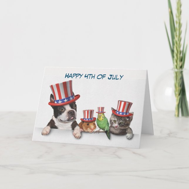 Joyeuse carte de vacances pliée du 4 juillet (Devant)