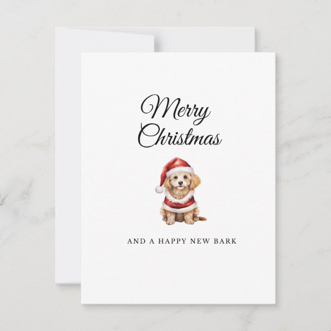 Joyeuse carte de vacances pour chien de Noël (Devant)