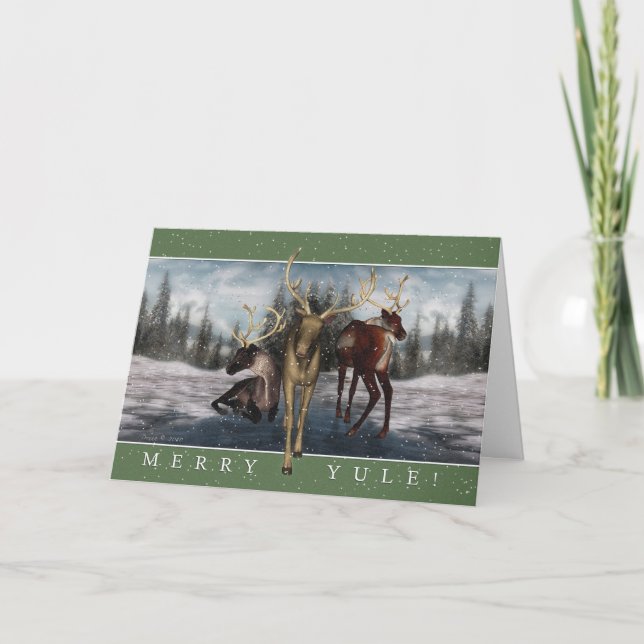 Joyeuse carte de voeux de mâle d'hiver de Noël (Devant)