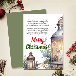 Joyeuse carte de voeux Poem Lantern Noël