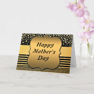 Joyeuse carte d'or de la Fête des Mères Noir d'or